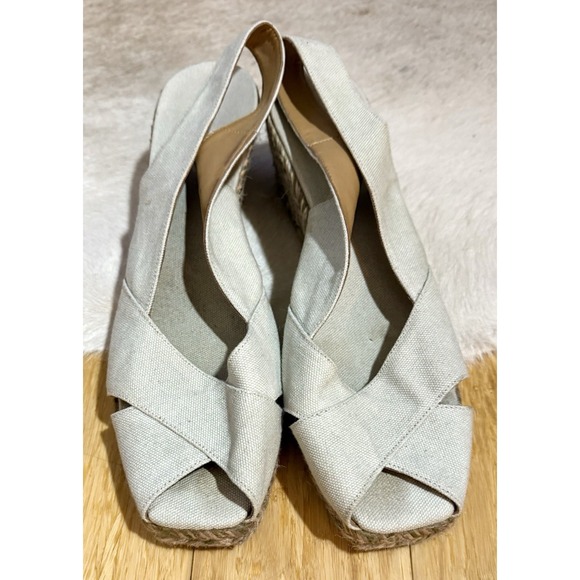 Castaner Wedge‎ Heel in Light Blue Canvas Women's Size 41 US Size 10 - Picture 1 of 7